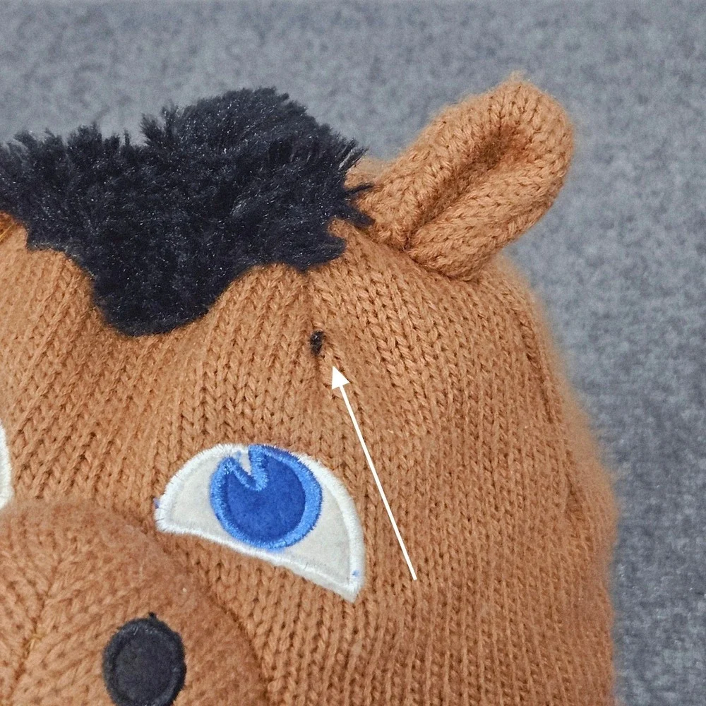 Boise State Broncos Beanie Buster Brown Horse Pom Pom Knit Hat Mascot NCAA‎ BSU